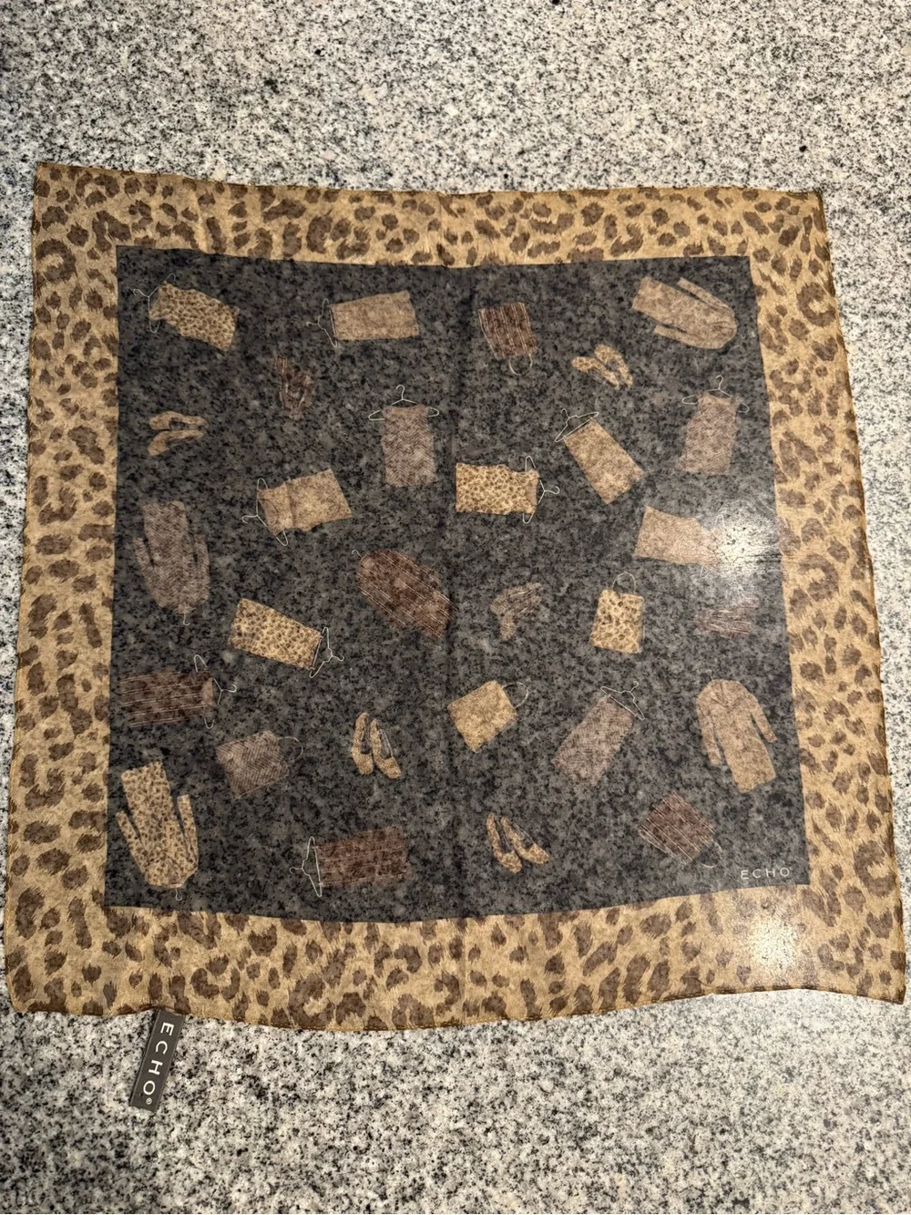 Vintage Echo sheer novelty scarf